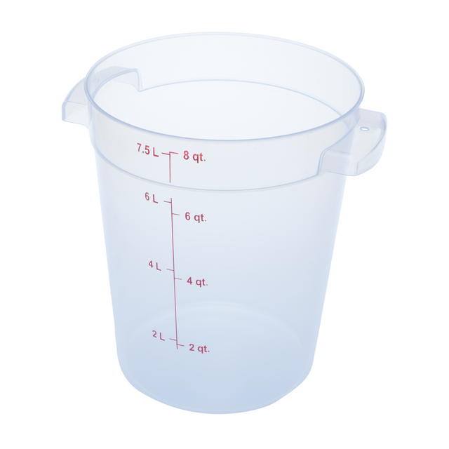 Food Storage Container 8QT, Round, Clear - 1096630