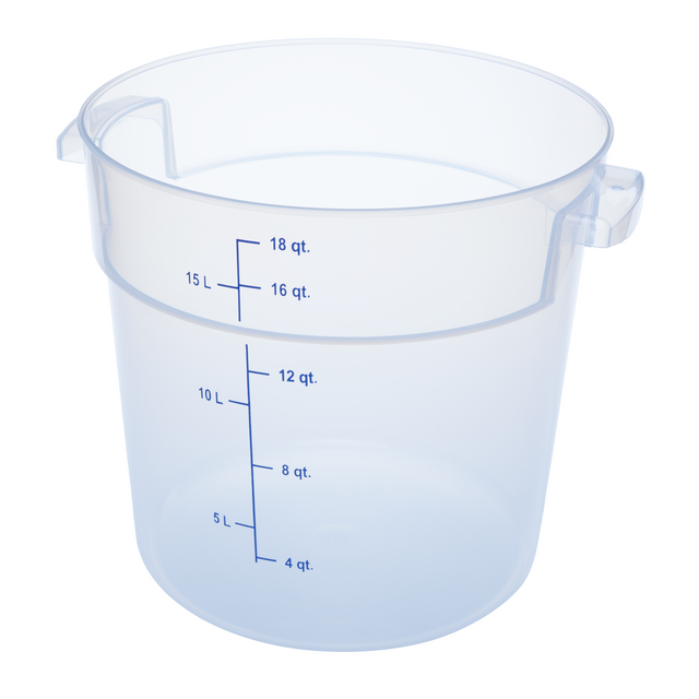 Food Storage Container 18QT, Round, Clear - 1096830