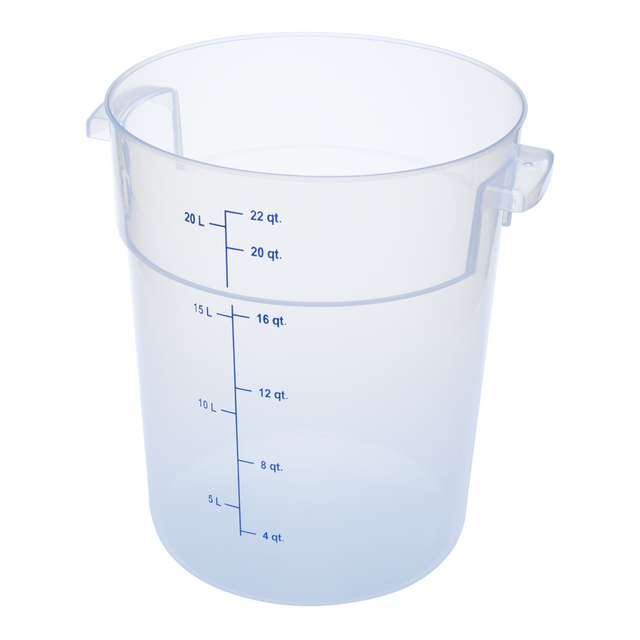 Food Storage Container 22QT, Round, Clear - 1096930