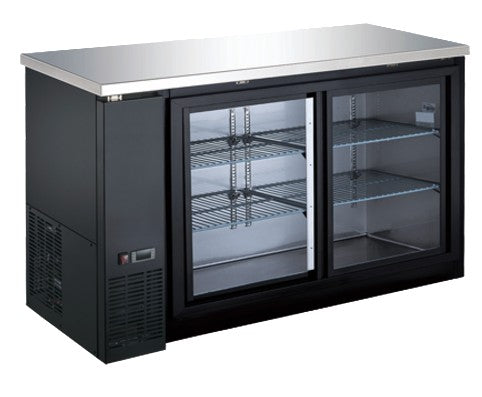 Back Bar 60" w Sliding Glass Doors - EFI Classic-Chill CBBGDS2-60CC