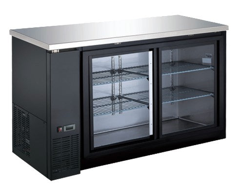 Back Bar 72" w Sliding Glass Doors - EFI Classic-Chill CBBGDS3-72CC