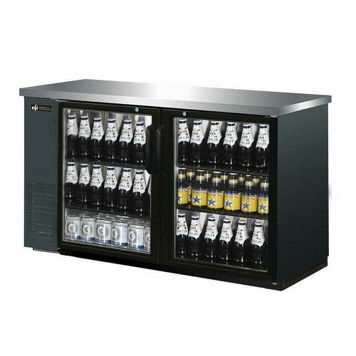 Back Bar 60"w Glass Doors - EFI Classic-Chill CBBGD2-60CC
