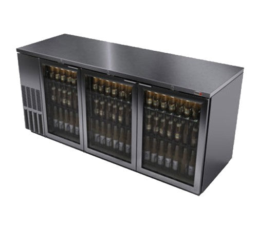 Back Bar 80" w Glass Doors, Stainless - FBB-79GS-N