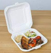 Microwaveable Clamshell Container, 3 Comp, 8”x8”, 150Pk – BL-083