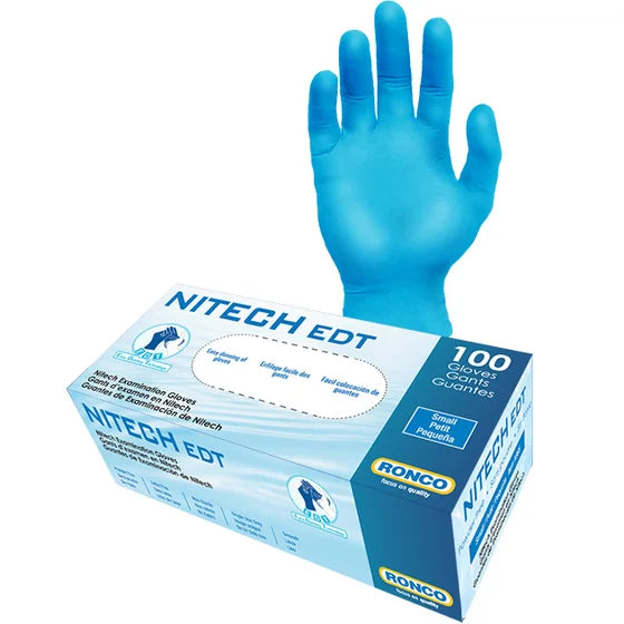 Nitech Gloves, Large, Blue Powder Free, 100/Bx - 385