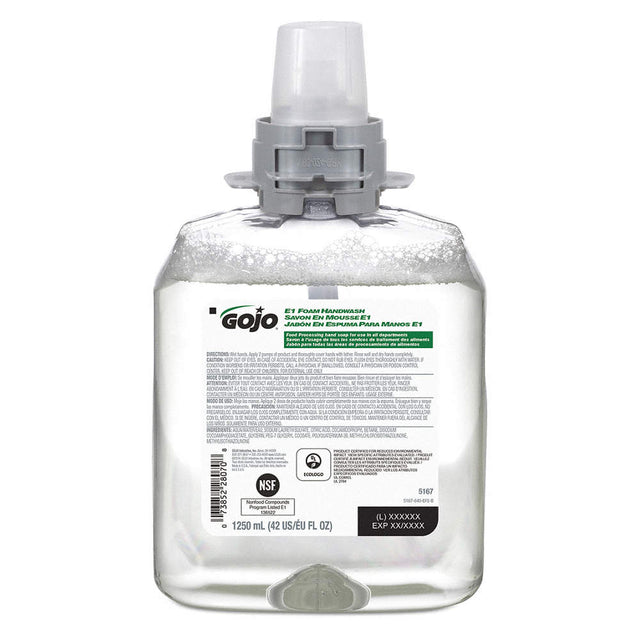 GOJO E1 Foam Hand Soap Refill 1250ml 4/Case - 5167-04