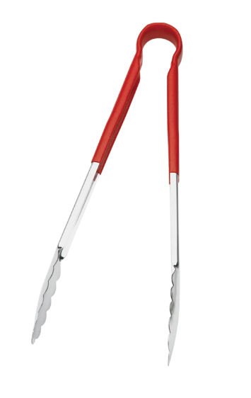 Tongs 9", Red Coated Handle - 5511RD