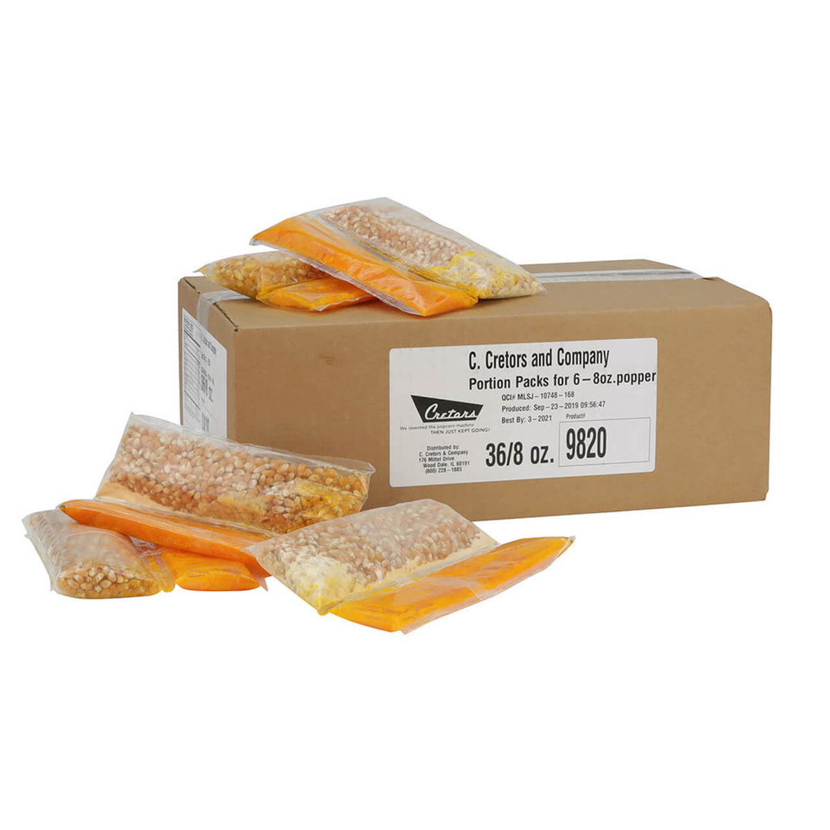 Portion Pak Popcorn Kits 6/8oz 36/Cs - 9820