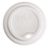 Compostable White Dome Sip Lids 12oz, 50Pk - 6081