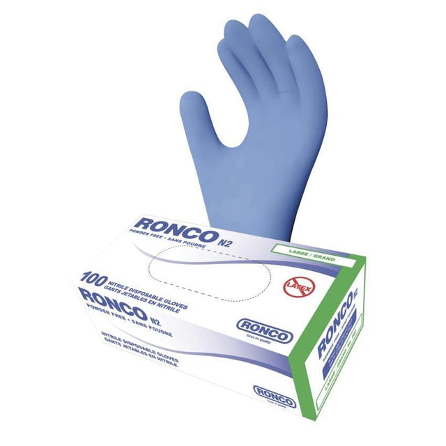 N2 Nitrile Disposable Gloves Powder Free, Extra Large, 100/Box - 945XL