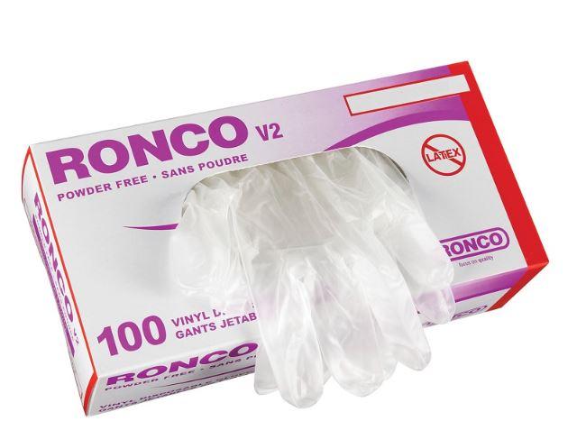 V2 Clear Vinyl Disposable Gloves, Powder Free, Small, 100/Box - 223CF