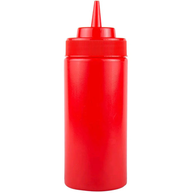 Squeeze Bottle, 16oz, Red, Wide Mouth - MAG6908