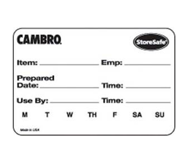 Cambro StoreSafe Food Rotation Label, 2" x 3", Roll of 250 - 23SLB6250