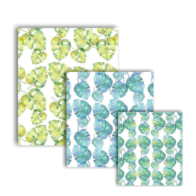 Vegan Wax Food Wraps, 3Pk, Banana Leaf Pattern - 6123340VG